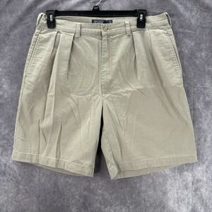 VTG Ralph Lauren Polo Tyler Shorts Mens 36 Khaki Pleated Golf Preppy